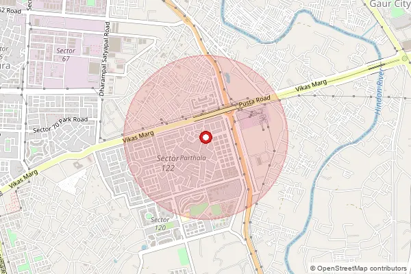 Map showing approximate area covered by Pincode 201316 — Sec 122 Noida So, Gautam Buddha Nagar
