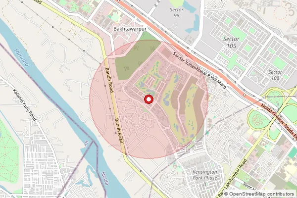 Map showing approximate area covered by Pincode 201317 — Sec 128 Noida So, Gautam Buddha Nagar