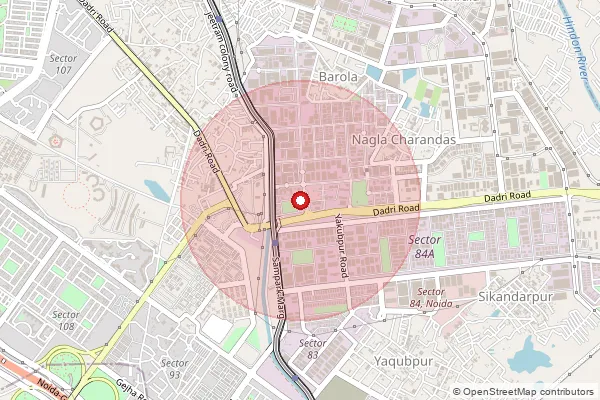 Map showing approximate area covered by Pincode 201319 — Ndc Nepz, Na