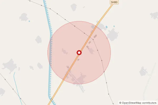 Map showing approximate area covered by Pincode 202124 — Hastpur Chandfari Bo, Aligarh