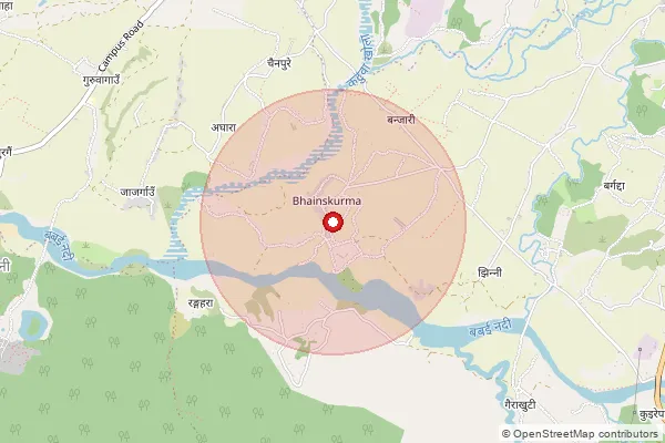 Map showing approximate area covered by Pincode 202126 — Baraula Bo, Aligarh