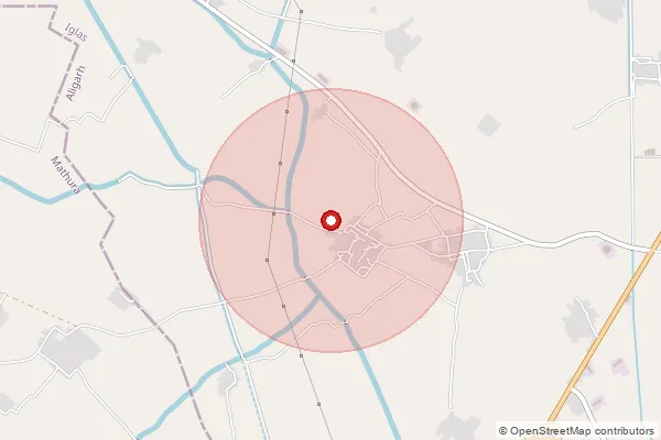 Map showing approximate area covered by Pincode 202145 — Gorai Bo, Aligarh