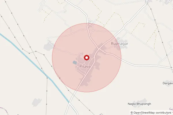 Map showing approximate area covered by Pincode 202155 — Jalalpur Bo, Aligarh