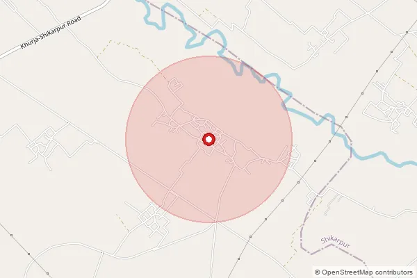 Map showing approximate area covered by Pincode 203129 — Gangawaly Bo, Bulandshahr