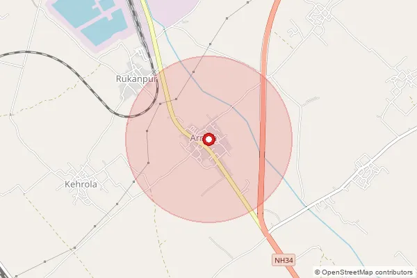 Map showing approximate area covered by Pincode 203131 — Dinoul Bo, Bulandshahr