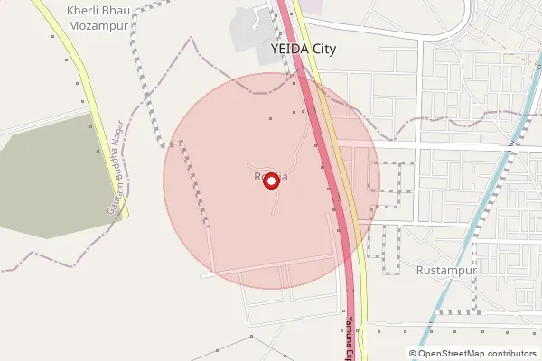 Map showing approximate area covered by Pincode 203209 — Tirthaly Bo, Gautam Buddha Nagar