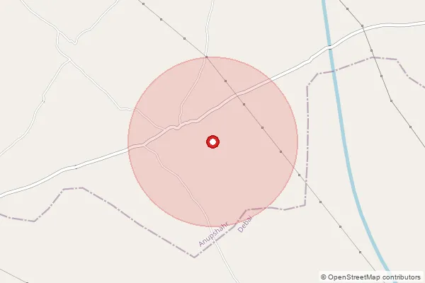 Map showing approximate area covered by Pincode 203390 — Bhargava Pharmecy Bo, Bulandshahr