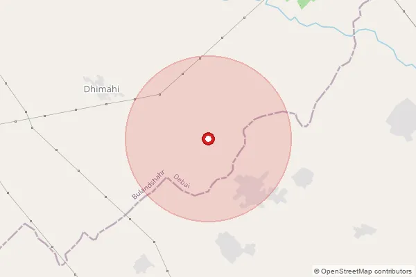 Map showing approximate area covered by Pincode 203393 — Karanbash Bo, Bulandshahr