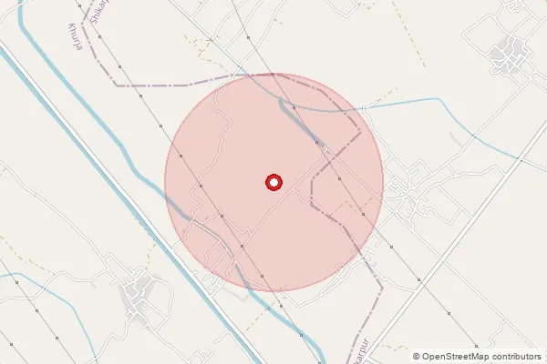 Map showing approximate area covered by Pincode 203396 — Lalner Bo, Bulandshahr