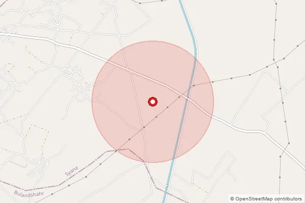 Map showing approximate area covered by Pincode 203407 — Shekhpur Gadwa Bo, Bulandshahr