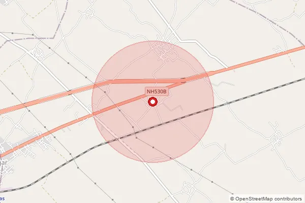 Map showing approximate area covered by Pincode 204102 — Dhatroi Bo, Hathras