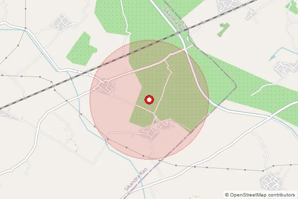 Map showing approximate area covered by Pincode 204211 — Ganthri Shahpur Bo, Hathras