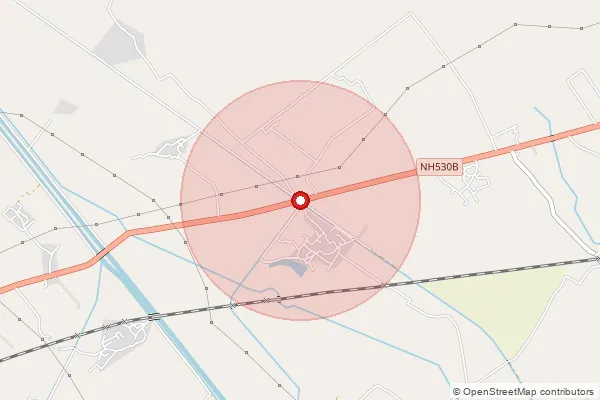 Map showing approximate area covered by Pincode 204215 — Bamnoi Bo, Hathras