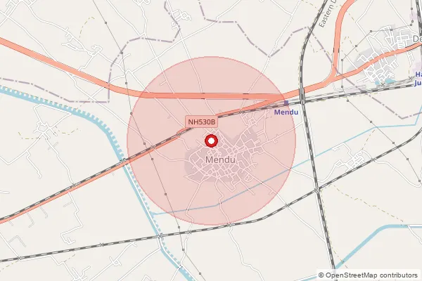 Map showing approximate area covered by Pincode 204217 — Mendu So, Aligarh