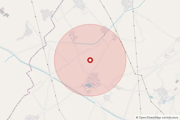 Map showing approximate area covered by Pincode 205119 — Tindauli So, Mainpuri