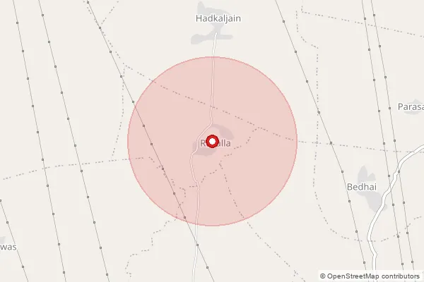 Map showing approximate area covered by Pincode 205121 — Azmabad Araon Bo, Mainpuri