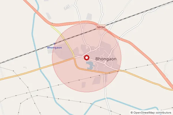 Map showing approximate area covered by Pincode 205262 — Aghar Bo, Mainpuri