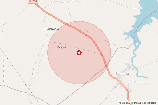 Map showing approximate area covered by Pincode 205264 — Andani Bo, Mainpuri