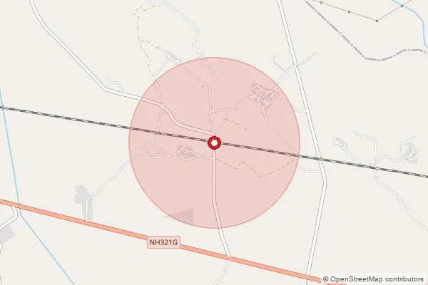 Map showing approximate area covered by Pincode 205267 — Balarpur Bo, Mainpuri