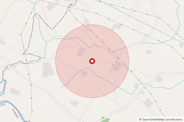 Map showing approximate area covered by Pincode 206241 — Baghaipur Bo, Auraiya