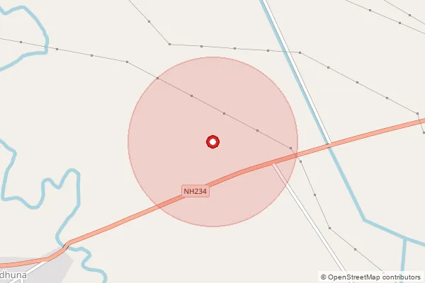 Map showing approximate area covered by Pincode 206243 — Kaithawa Bo, Auraiya