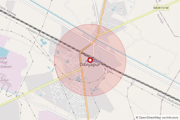 Map showing approximate area covered by Pincode 206244 — Sondhemau Bo, Auraiya