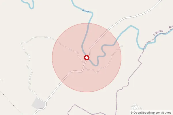 Map showing approximate area covered by Pincode 206246 — Belhupur Bo, Auraiya