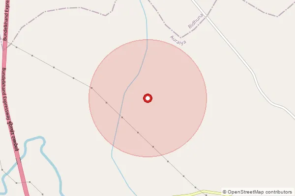 Map showing approximate area covered by Pincode 206247 — Bhagya Nagar Bo, Auraiya