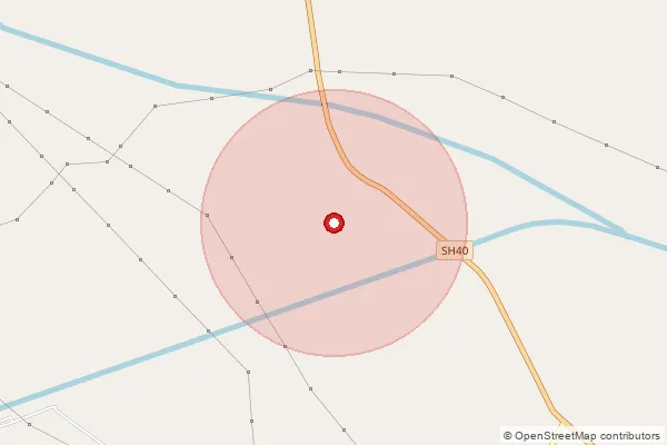 Map showing approximate area covered by Pincode 206255 — Piprauli Shiv Bo, Auraiya