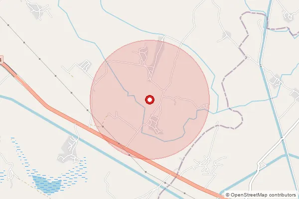 Map showing approximate area covered by Pincode 207003 — Barauli Bo, Etah