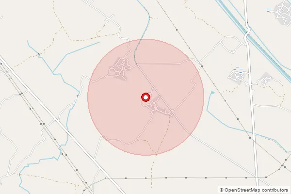 Map showing approximate area covered by Pincode 207121 — Ishara Purbi Bo, Etah