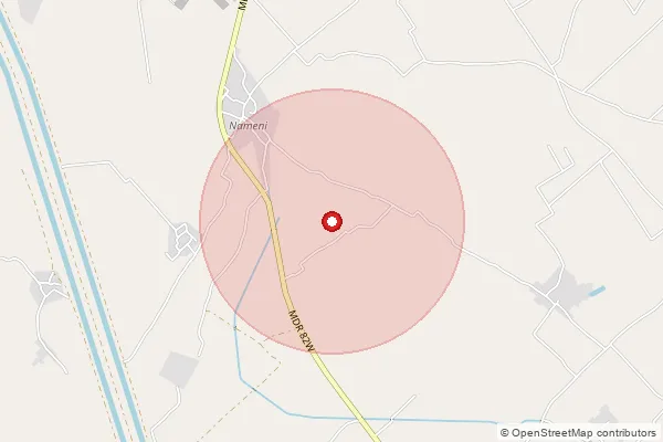 Map showing approximate area covered by Pincode 207124 — Kinawa Bo, Kasganj