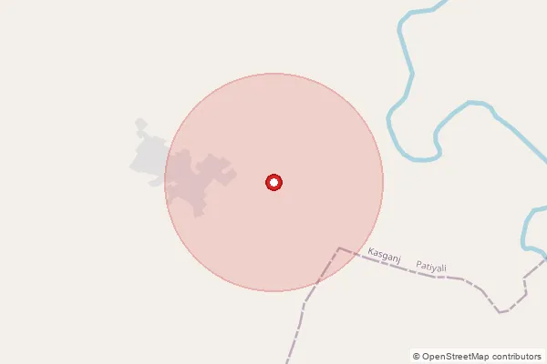 Map showing approximate area covered by Pincode 207243 — Aurangabad Bo, Kasganj