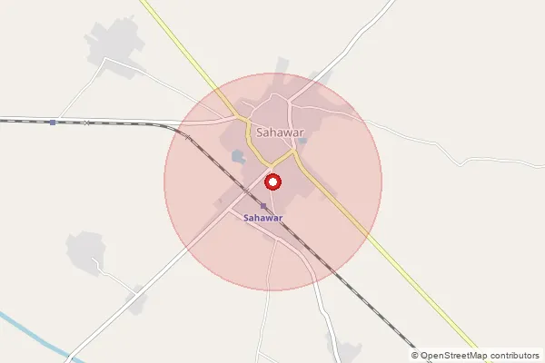 Map showing approximate area covered by Pincode 207245 — Amirasa Bo, Kasganj