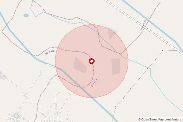 Map showing approximate area covered by Pincode 207246 — Aun Bo, Kasganj