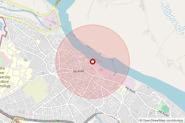 Map showing approximate area covered by Pincode 208002 — Nawabganj Ho, Kanpur Nagar