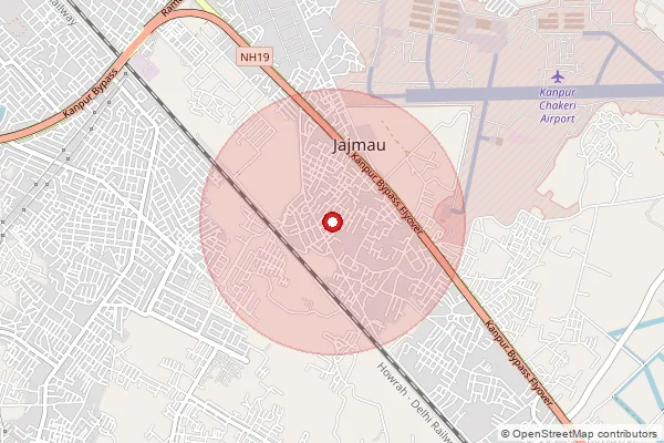 Map showing approximate area covered by Pincode 208007 — Krishna Nagar So Kanpur Nagar, Kanpur Nagar