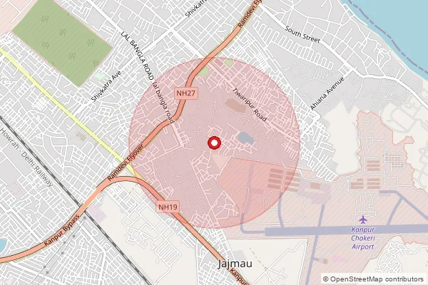 Map showing approximate area covered by Pincode 208008 — Chakeri Aerodrum So, Kanpur Nagar