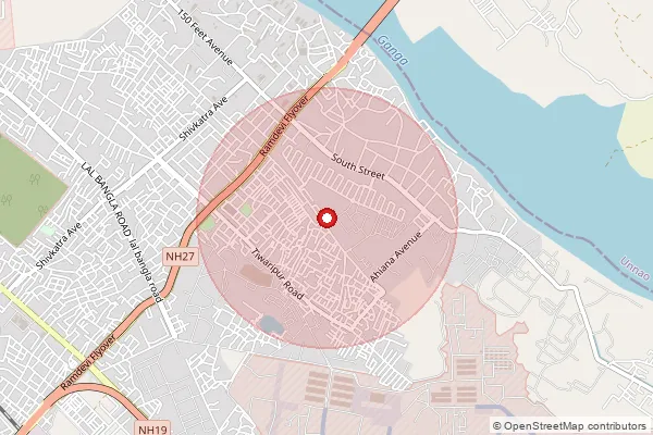 Map showing approximate area covered by Pincode 208010 — J K Puri So, Kanpur Nagar