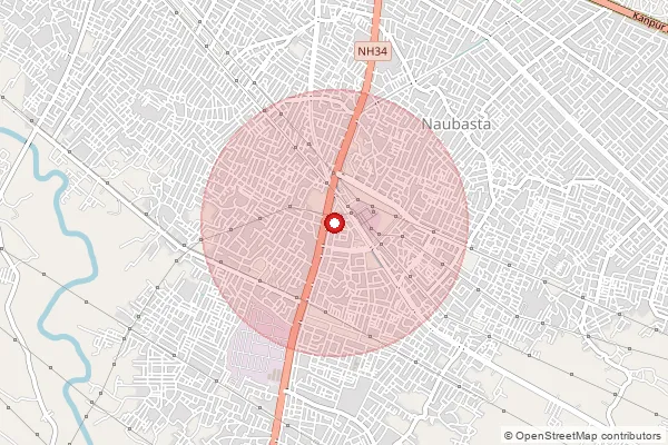 Map showing approximate area covered by Pincode 208021 — Sanigawan Bo, Kanpur Nagar