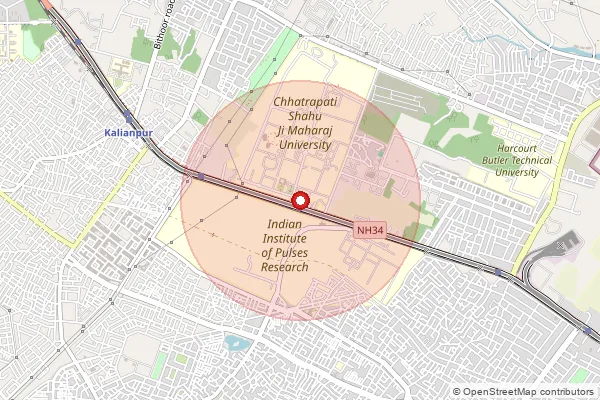 Map showing approximate area covered by Pincode 208024 — Bima Vihar So, Kanpur Nagar