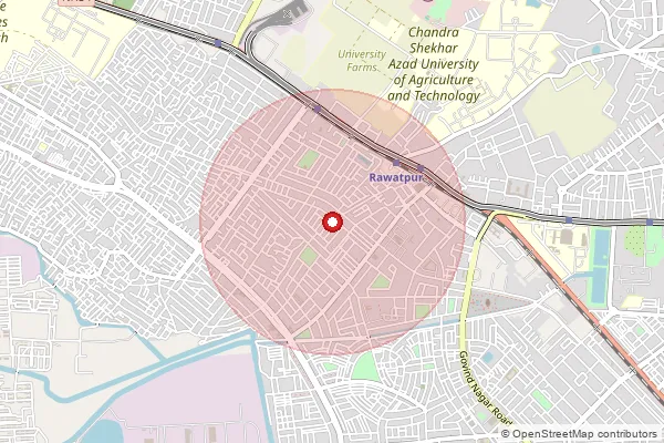 Map showing approximate area covered by Pincode 208025 — Saketpuri So, Kanpur Nagar