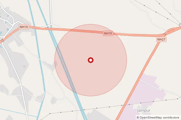 Map showing approximate area covered by Pincode 209101 — Bhuganiyapur Bo, Kanpur Dehat