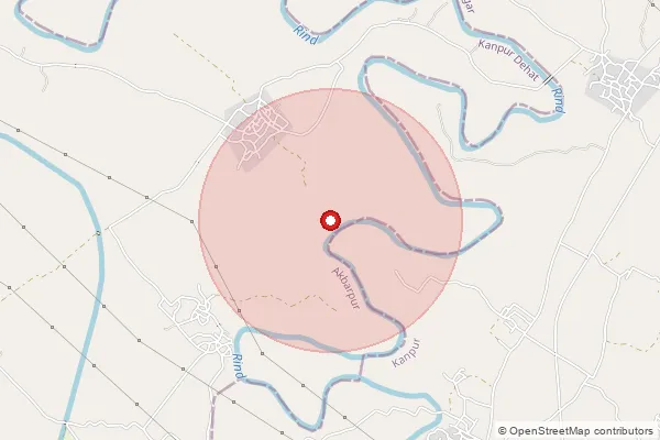 Map showing approximate area covered by Pincode 209121 — Duwari Bo, Kanpur Dehat