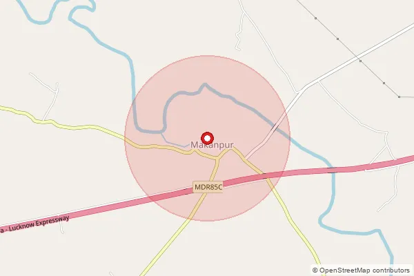 Map showing approximate area covered by Pincode 209202 — Aurotahar Pur Bo, Kanpur Nagar