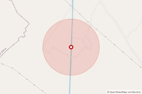 Map showing approximate area covered by Pincode 209208 — Bamhrauli Bo, Kanpur Dehat