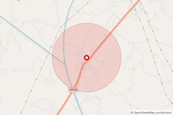 Map showing approximate area covered by Pincode 209214 — Chhatarpur Bo, Kanpur Nagar