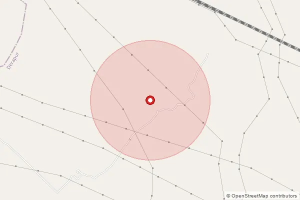Map showing approximate area covered by Pincode 209302 — Ban Bo, Kanpur Dehat