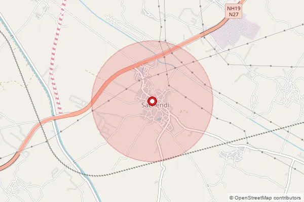 Map showing approximate area covered by Pincode 209304 — Fatehpur Roshnai Bo, Kanpur Nagar