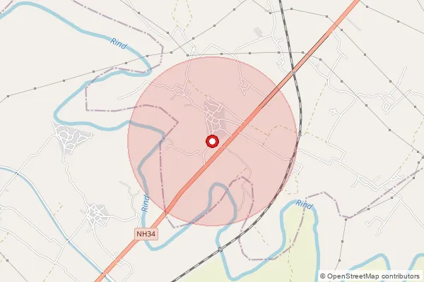 Map showing approximate area covered by Pincode 209308 — Raipur Bo, Kanpur Nagar